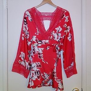 ASOS (Kiss the Sky) Red Wrap Dress